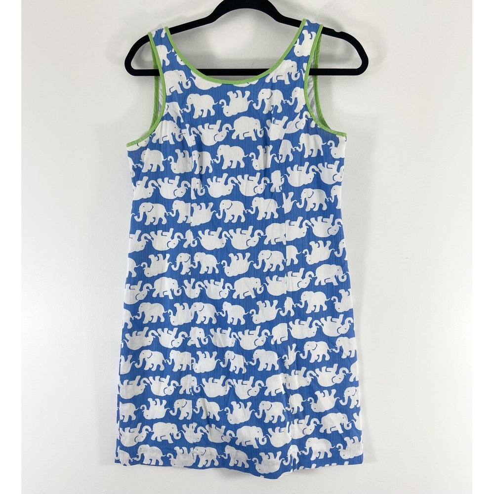 Lilly Pulitzer Dress Women's 6 Bay Blue Tusk In Sun Middle Cathy Shift